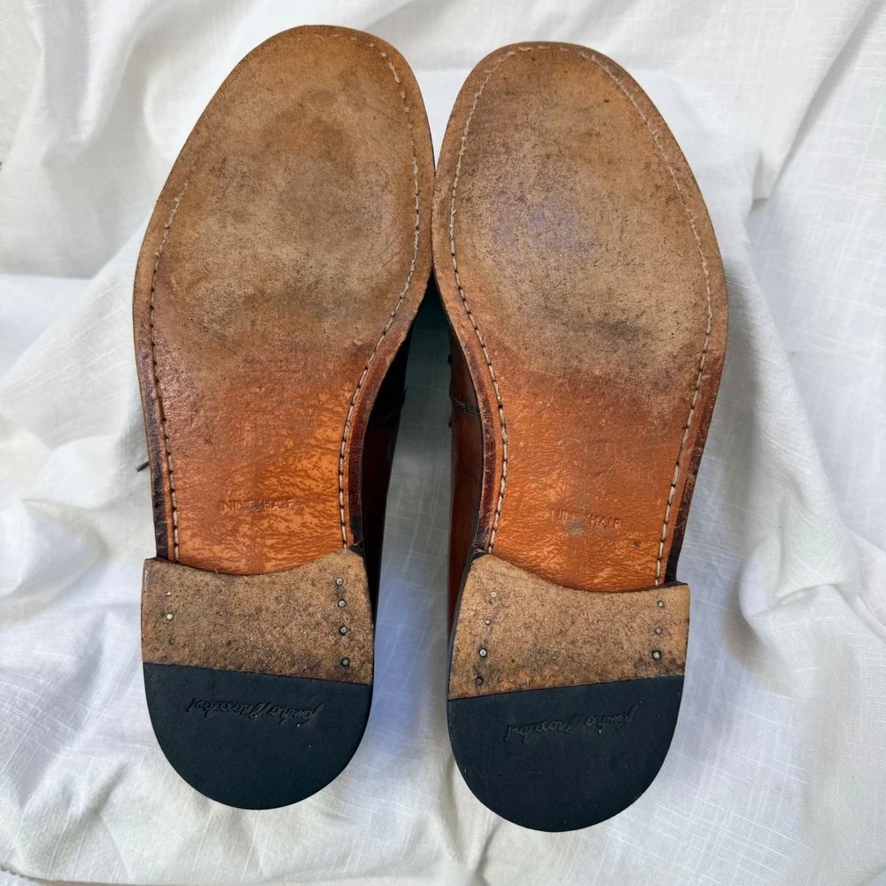 Sandro Moscoloni Split Toe Oxford 9.5 Brown Leather Dress Shoes SANTO-GLD-SY